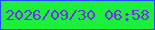 文字の大きさ：4、枠の色：234aff、背景の色：1bf03a、文字の色：712df1 無料ブログパーツのブログ時計