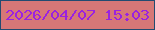 文字の大きさ：5、枠の色：234b71、背景の色：d77777、文字の色：9a22e1 無料ブログパーツのブログ時計