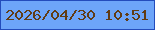 文字の大きさ：4、枠の色：234cbc、背景の色：6da5f9、文字の色：613c15 無料ブログパーツのブログ時計