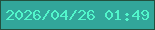 文字の大きさ：3、枠の色：23503e、背景の色：32a69a、文字の色：52f6cb 無料ブログパーツのブログ時計