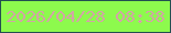 文字の大きさ：1、枠の色：235051、背景の色：8dfa4d、文字の色：d3a5a5 無料ブログパーツのブログ時計