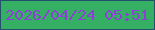 文字の大きさ：2、枠の色：23516c、背景の色：34af63、文字の色：8d40d4 無料ブログパーツのブログ時計
