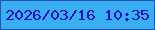 文字の大きさ：3、枠の色：2352b9、背景の色：37aff1、文字の色：230fb9 無料ブログパーツのブログ時計