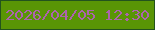 文字の大きさ：2、枠の色：23531d、背景の色：599505、文字の色：ac63ae 無料ブログパーツのブログ時計