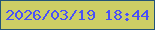 文字の大きさ：2、枠の色：235477、背景の色：ccce65、文字の色：4950f8 無料ブログパーツのブログ時計