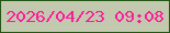 文字の大きさ：3、枠の色：235614、背景の色：c3c9af、文字の色：fd1c99 無料ブログパーツのブログ時計