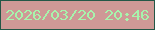 文字の大きさ：2、枠の色：235746、背景の色：ce9996、文字の色：a7f4ac 無料ブログパーツのブログ時計