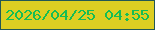 文字の大きさ：5、枠の色：235755、背景の色：ddce22、文字の色：15bd54 無料ブログパーツのブログ時計