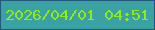文字の大きさ：5、枠の色：23577a、背景の色：3ba2a3、文字の色：92ea1d 無料ブログパーツのブログ時計