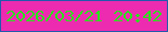 文字の大きさ：2、枠の色：2359ad、背景の色：ed2bb0、文字の色：2be21d 無料ブログパーツのブログ時計