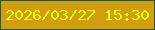 文字の大きさ：2、枠の色：235a1d、背景の色：d19e11、文字の色：ebf80a 無料ブログパーツのブログ時計