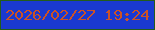 文字の大きさ：2、枠の色：235c1b、背景の色：1a39d1、文字の色：cc5225 無料ブログパーツのブログ時計