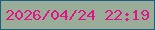 文字の大きさ：2、枠の色：235d7d、背景の色：9aad98、文字の色：e41387 無料ブログパーツのブログ時計