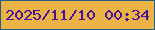 文字の大きさ：3、枠の色：235e83、背景の色：ebb245、文字の色：47109b 無料ブログパーツのブログ時計