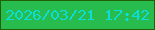 文字の大きさ：3、枠の色：236005、背景の色：28bb4d、文字の色：0dddd7 無料ブログパーツのブログ時計
