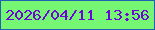 文字の大きさ：4、枠の色：2360b5、背景の色：75f773、文字の色：6e06d8 無料ブログパーツのブログ時計