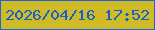 文字の大きさ：5、枠の色：2360dc、背景の色：cfbb26、文字の色：175ece 無料ブログパーツのブログ時計