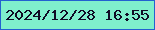 文字の大きさ：5、枠の色：2361d0、背景の色：7fefcc、文字の色：100b25 無料ブログパーツのブログ時計
