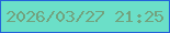 文字の大きさ：2、枠の色：2362da、背景の色：6bdfc8、文字の色：72a27e 無料ブログパーツのブログ時計