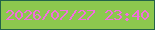 文字の大きさ：3、枠の色：236448、背景の色：8cc84e、文字の色：f26dde 無料ブログパーツのブログ時計