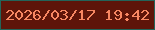 文字の大きさ：1、枠の色：236559、背景の色：5e1509、文字の色：f78762 無料ブログパーツのブログ時計