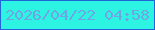 文字の大きさ：2、枠の色：2365d9、背景の色：2df4e2、文字の色：70a4e2 無料ブログパーツのブログ時計