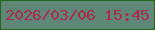 文字の大きさ：2、枠の色：23661c、背景の色：5f8778、文字の色：ab2a49 無料ブログパーツのブログ時計