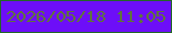 文字の大きさ：1、枠の色：236728、背景の色：6d0ef8、文字の色：5f733d 無料ブログパーツのブログ時計