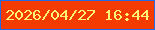 文字の大きさ：1、枠の色：236ae8、背景の色：f43b01、文字の色：fef471 無料ブログパーツのブログ時計