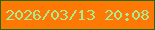 文字の大きさ：4、枠の色：236b07、背景の色：fe7806、文字の色：aaeb91 無料ブログパーツのブログ時計