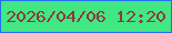 文字の大きさ：4、枠の色：236df5、背景の色：43e782、文字の色：8c3841 無料ブログパーツのブログ時計