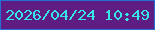 文字の大きさ：5、枠の色：236fd4、背景の色：5f1d84、文字の色：38e6e7 無料ブログパーツのブログ時計
