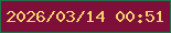 文字の大きさ：2、枠の色：237148、背景の色：7f0e39、文字の色：f5d26e 無料ブログパーツのブログ時計