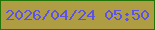 文字の大きさ：5、枠の色：237406、背景の色：ae9d43、文字の色：5d52e6 無料ブログパーツのブログ時計