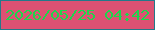 文字の大きさ：2、枠の色：23798a、背景の色：dd5173、文字の色：1ed54c 無料ブログパーツのブログ時計