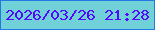 文字の大きさ：5、枠の色：2379e2、背景の色：70d1d8、文字の色：5509fb 無料ブログパーツのブログ時計
