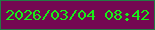 文字の大きさ：2、枠の色：237a44、背景の色：740852、文字の色：18ef17 無料ブログパーツのブログ時計
