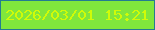 文字の大きさ：5、枠の色：237c91、背景の色：80e73c、文字の色：d0fb08 無料ブログパーツのブログ時計