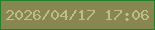 文字の大きさ：4、枠の色：237f2b、背景の色：878752、文字の色：bdbd87 無料ブログパーツのブログ時計