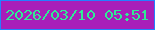 文字の大きさ：3、枠の色：237fff、背景の色：a81eb9、文字の色：30eb95 無料ブログパーツのブログ時計
