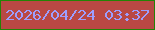 文字の大きさ：2、枠の色：238305、背景の色：b94844、文字の色：9d9efe 無料ブログパーツのブログ時計