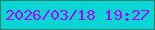 文字の大きさ：1、枠の色：23836a、背景の色：0ad5d5、文字の色：ad06fc 無料ブログパーツのブログ時計