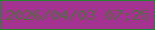 文字の大きさ：1、枠の色：23852e、背景の色：a43291、文字の色：556b41 無料ブログパーツのブログ時計