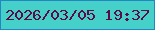 文字の大きさ：2、枠の色：2385c1、背景の色：45d0ca、文字の色：5b0c44 無料ブログパーツのブログ時計