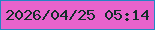文字の大きさ：4、枠の色：2386c4、背景の色：e763cc、文字の色：132e29 無料ブログパーツのブログ時計