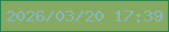 文字の大きさ：5、枠の色：238754、背景の色：86aa62、文字の色：8bb5bf 無料ブログパーツのブログ時計