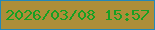 文字の大きさ：2、枠の色：2388b9、背景の色：ad8e39、文字の色：17a023 無料ブログパーツのブログ時計