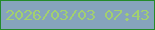 文字の大きさ：2、枠の色：238b2a、背景の色：86a4bc、文字の色：a2d06f 無料ブログパーツのブログ時計