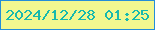 文字の大きさ：2、枠の色：238dd9、背景の色：f1f790、文字の色：17b9ae 無料ブログパーツのブログ時計