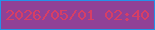 文字の大きさ：5、枠の色：2392e8、背景の色：904196、文字の色：d73e65 無料ブログパーツのブログ時計